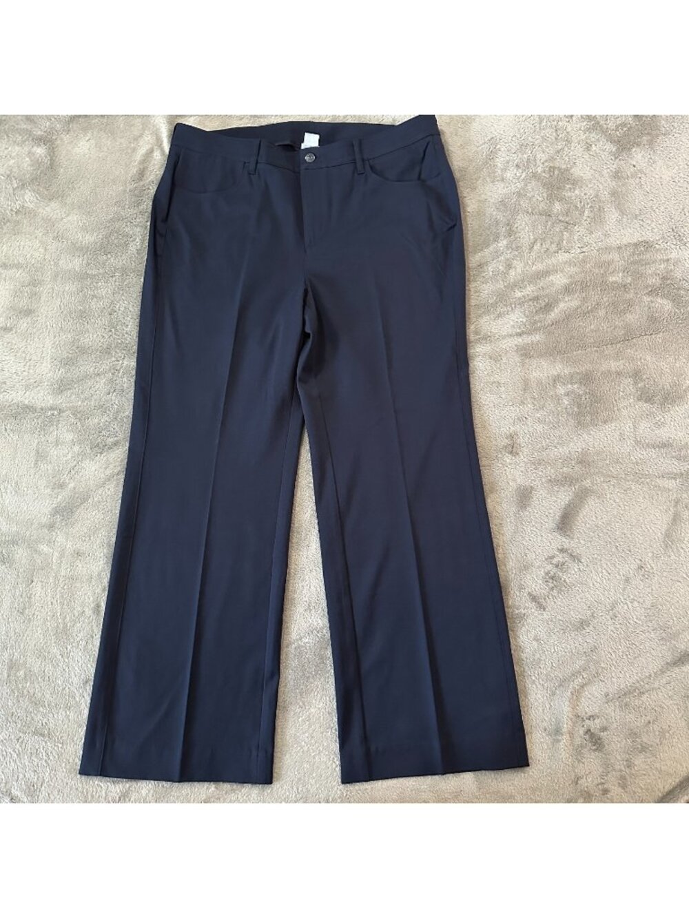 Chico's Navy Blue Straight Leg Trousers Pants Slacks 3 US 18 Women's Career